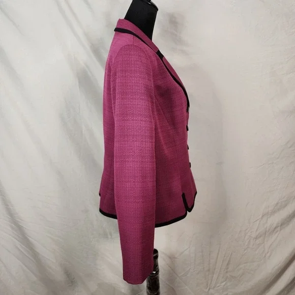 LE SUIT Size 18 Fuschia Pink Black Tailored Single Breasted Office Work Blazer - Picture 5 of 12
